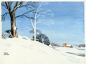 Sherwin: Snow scene with church