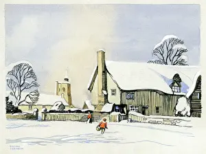 Sherwin: Snow scene with cottage