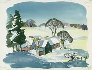 Maddox: Snow scene with farm