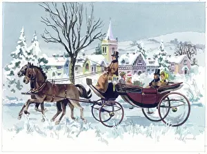 Landau: Snow scene with open landau