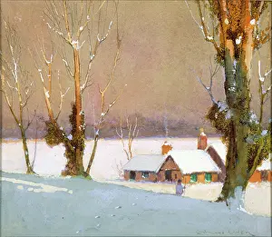 Boye: Snow Scene with trees in the foreground