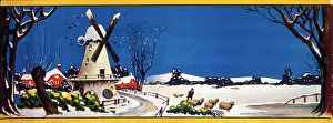 Windmills: Snow scene with windmill