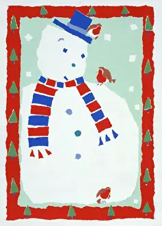 Ayliffe: Snowman with Robins