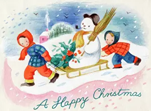 Snowmen: Snowman on sledge