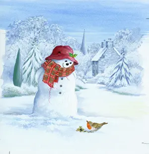 Comerford: Snowman watching robin