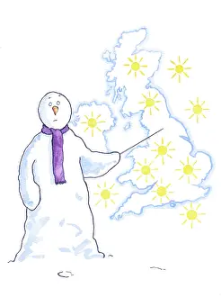 Altogether: Snowman with weather map