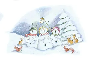 Carols: Three snowmen singing carols
