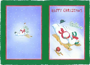 Sledging: Two Snowmen Sledging