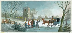 Biro: Snowscene with church
