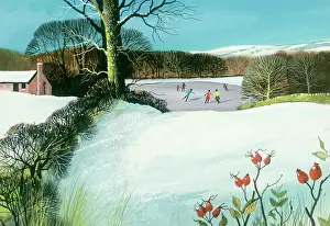 Snowscenes: Snowscene with Skaters