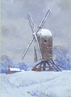 Snowscene: The Mill - snowscene with windmill