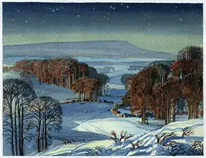 Snowscene: Snowscene with woods and hills