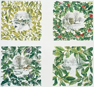 Tags: Snowscenes with Mistletoe, Holly and Ivy etc
