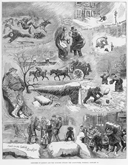Unusually: Snowstorm in London 1881
