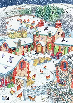 Blathwayt: A snowy Farmyard Advent Calendar