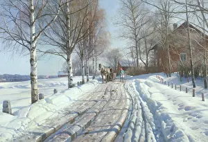 Peder: Snowy Roadwith Silver Birches