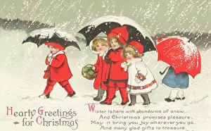 Brolly: Snowy scene with children