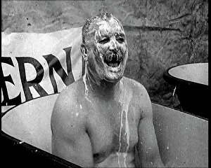 Happily: Soapy Soldier Sitting Happily in the Bath