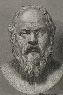 Socrates: Socrates (469 BC - 399 BC). Greek philosopher. Portrait