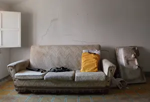 Abandonment: Sofa, Derelict building, Old Town, Tortosa, Tarragona, Spain