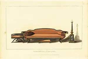 Candelabrum: Sofa, work-table and candlelabrum, 1815