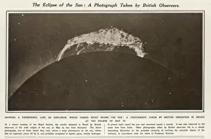 Prominence: Solar Eclipse 1919