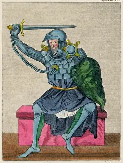 Brandishes: Soldier Brandishes a Sword