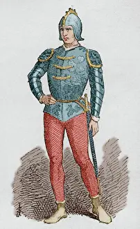 Aragonese: Soldier of the Crown of Aragon. Engraving