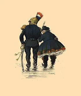 Leandre: Soldier Escorting A Woman