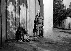 Espionage: A soldier guards a spy, 1915