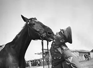 Bizzare: Soldier with his horse, 1930s