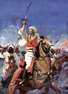 Albin: Soldier on Horseback raises Sword