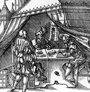 1555: A soldier receives his pay, 1555