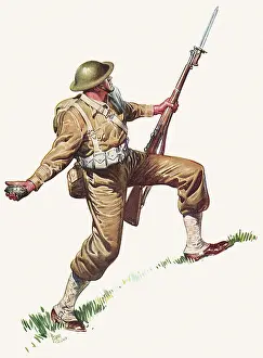Bayonette: Soldier with Rifle lobs Grenade