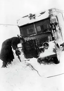 Portion: Soldier in the snow in front of Moscow, 1941