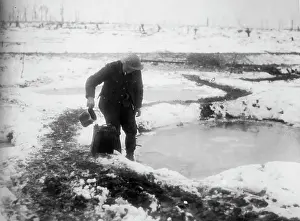 Canister: Soldier in the snow on the Western Front, WW1