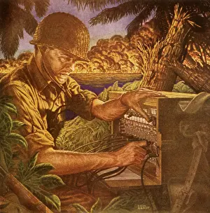 Switchboard: Soldier with Switchboard during Combat