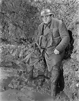 Hostility: Soldier in a trench in World War I