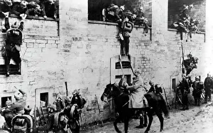 Infanterie: Soldiers at an assault exercise during the First World War