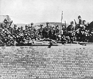 Chirk: Soldiers at Brynkinalt Colliery, 1912