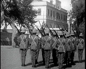 Patrolling: Soldiers Carrying Rifles Patrolling Outside