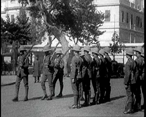 Patrolling: Soldiers Carrying Rifles Patrolling Outside