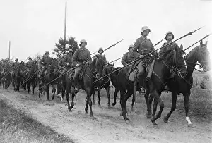 Doeberitz: Soldiers of the cavalry when marching, 1926