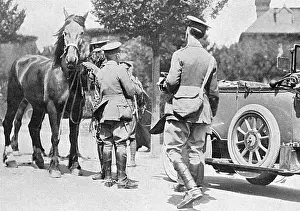 Bexhill: Soldiers commandeering horses at Bexhill, WW1