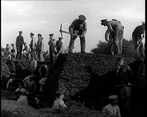 Pickaxes: Soldiers Digging A Trench Using Pickaxes and