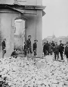 Cleanup: Soldiers dynamiting buildings after the April 18