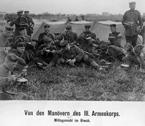 Tents: Soldiers at lunch, 1912
