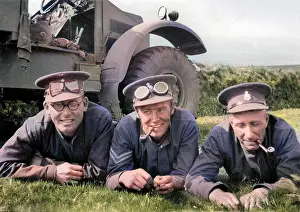 Okehampton: Three soldiers lying on the grass by their jeep