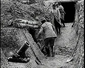 Soldiers Moving Back Along the Trench Away