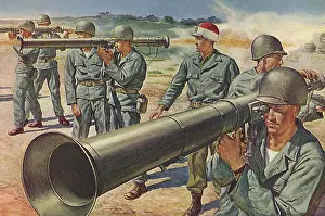 Practicing: Soldiers practicing Bazooka Targeting